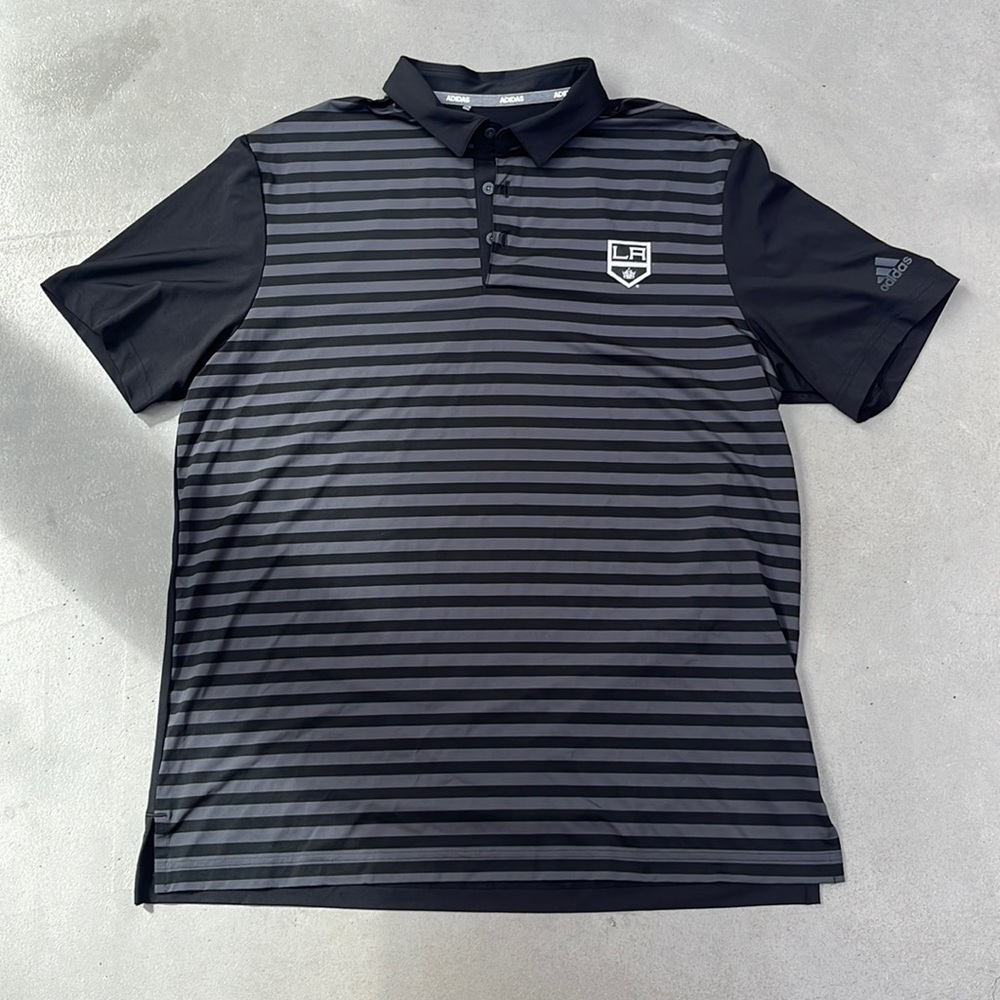 NWOT LA Kings Adidas Stripe Polo